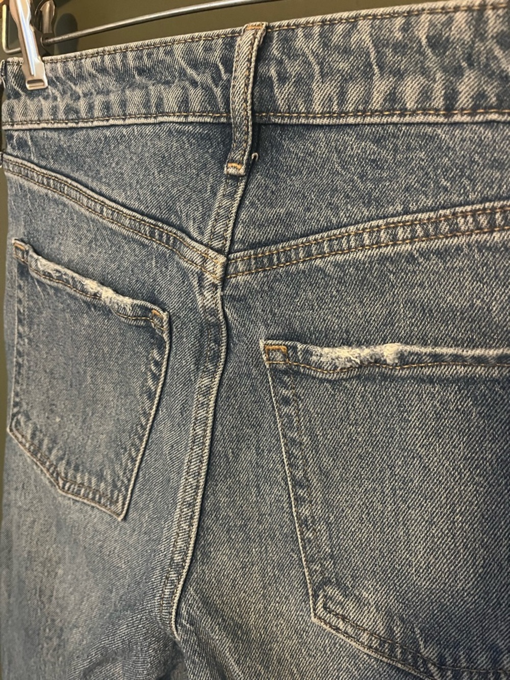 Old Navy Extra High-Rise Sky-Hi Wide Leg Distressed Pockets Women’s Blue Jeans 0 - Picture 6 of 10